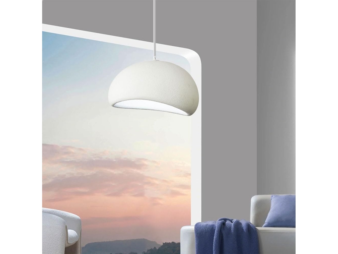 Candeeiro Suspenso Em Polietileno Branco, Lustre Moderno Em Estilo Japonês