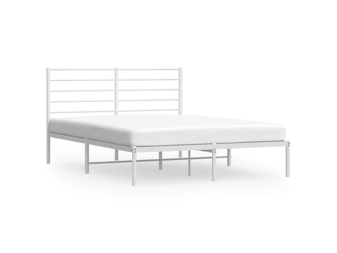 Maison Exclusive - Estructura Cama Sin Colchón Con Cabecero Metal Blanco 140x200cm