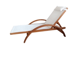 Tumbona de madera y textileno blanco NAARI 195x95 cm CONCEPT U