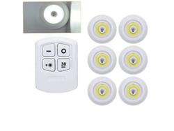 (luz Fría De 6 Piezas) Luz Nocturna Cobled Súper Brillante De 5 W Con Control Remoto Inalámbrico Y Regulador De Intensidad.