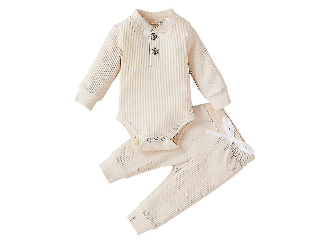 2026-conjunto Niño Recién Nacido Cuello Redondo 2 Piezas Camisa Manga Larga + Pantalones Cintura Elástica Para Fiesta