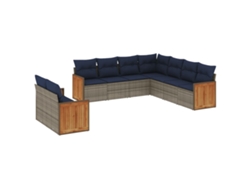 Maison Exclusive - Conjunto De Sofá De Jardín De 9 Piezas Con Cojines, Poliratán Gris
