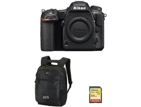 Kit Cámara Réflex NIKON D500 Corpo + Mochila Negro + Tarjeta SD de 64GB