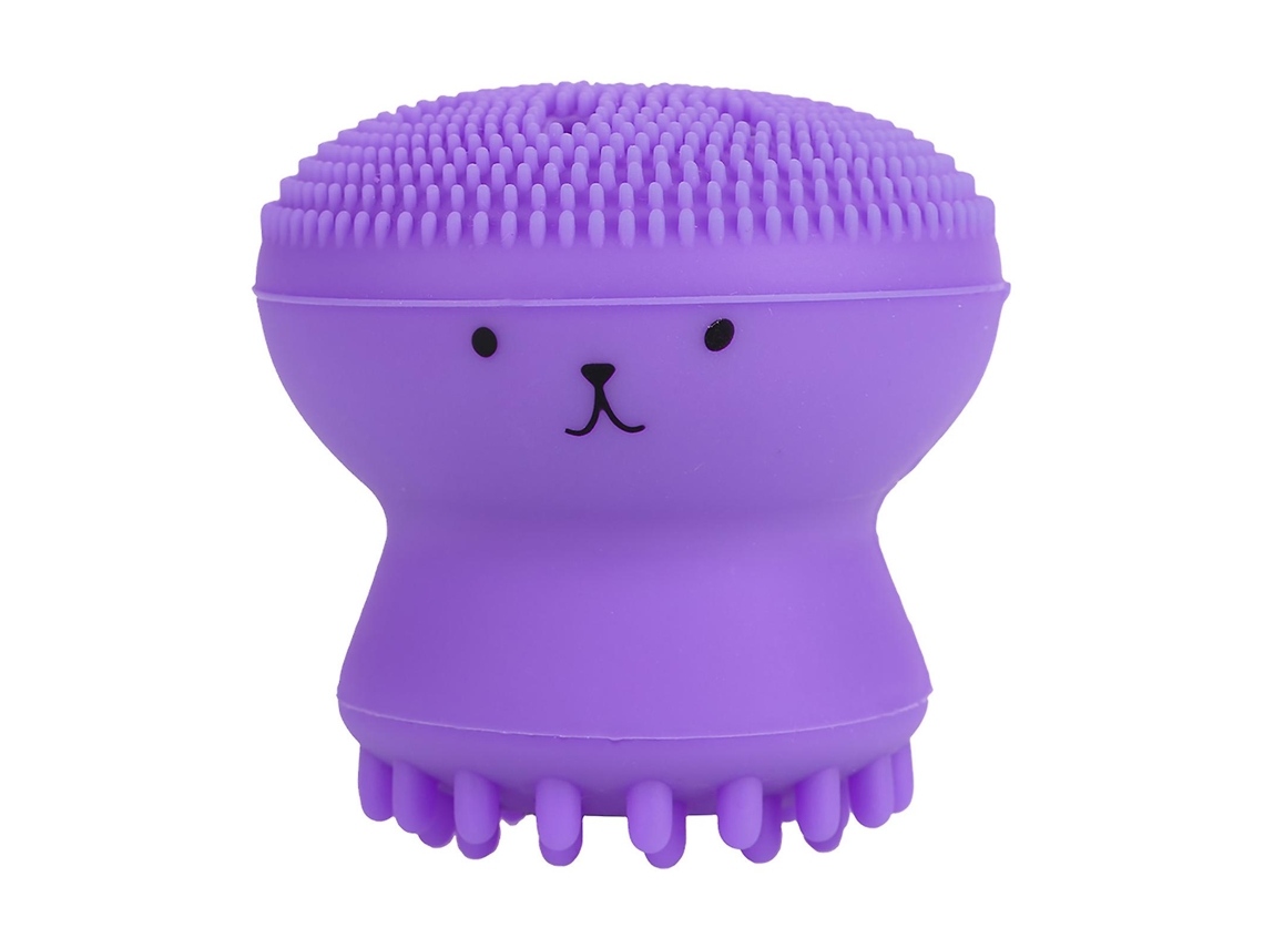 Cepillo facial Rosewell morado para exfoliación, eliminación de grasa, masaje, diseño de medusa y pulpo, herramienta de lavado