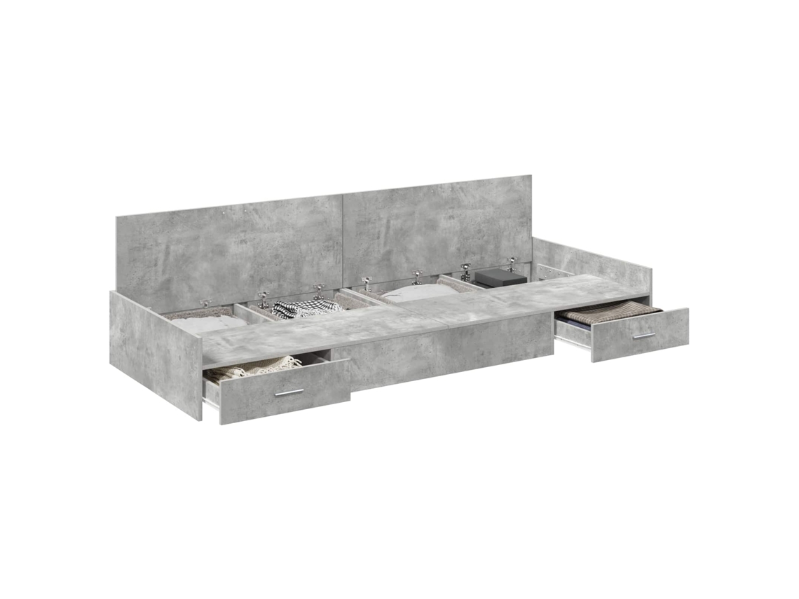 Maison Exclusive - Estructura De Cama Con Cabecera Gris Concreto 80 X 200 Cm