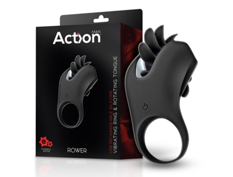 Anillo Vibrador Con Lengua Rotadora ACTION
