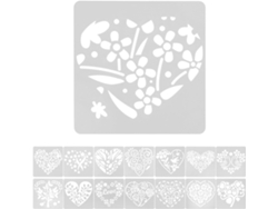Plantillas de plástico reutilizables para pintar paredes - 15 diseños de corazones - Día de San Valentín