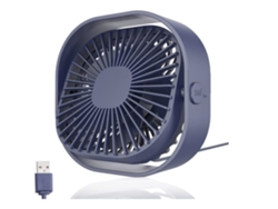 Ventilador de mesa USB Mini Ventilador portátil Ultra silencioso 4 pulgadas Viento arriba y abajo 360 Tres velocidades Azul USHION