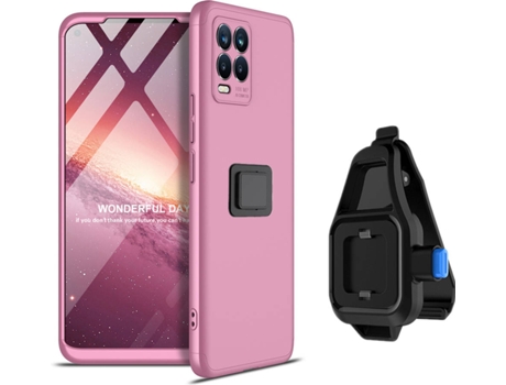 Funda Realme 8 Pro 4G Slim Armor 360º con Soporte para la Cintura Rosa