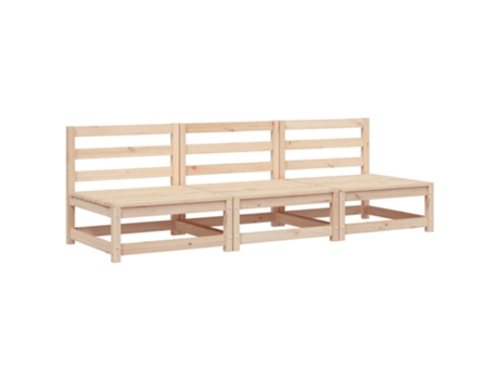Conjunto 3 Sofá De Jardín VIDAXL Marrón (70x70x67 cm)