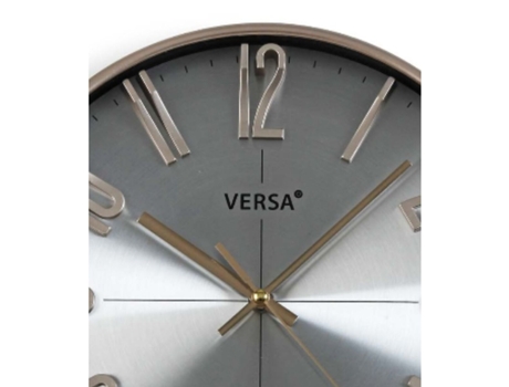 Reloj de Pared VERSA Plateado Plástico Cuarzo 4,3 x 30 x 30 cm