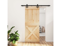 Puerta corredera con herrajes 85x210 cm madera maciza de pino LOVELY HOME