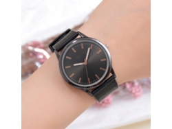 Reloj De Pulsera De Cuarzo Para Mujer Lvpai Con Correa De Silicona Y Aleación De Metal (negro)