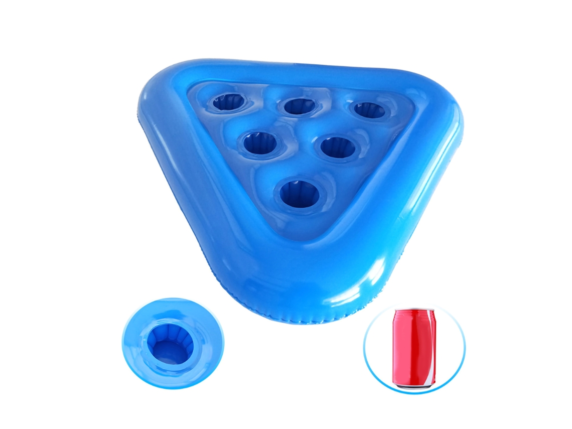 Portavasos Triangular Inflable Para Piscina Con Válvula De Liberación Rápida Y Material De Pvc De 0,6 Mm.