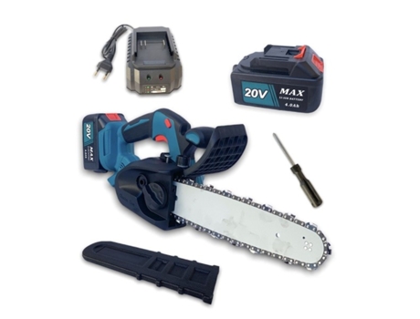 Mini Motosierra a Batería 20V Hoja 10'' 4Ah 2 Baterías Depósito de Aceite TRADE SHOP TRAESIO