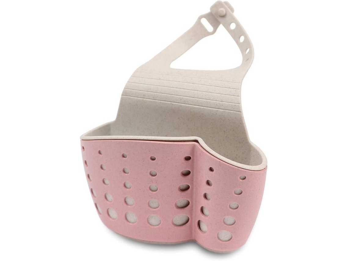 Organizador Colgante Para Fregona, Cepillo, Jabón Y Toalla De Fregadero De Cocina Rosa