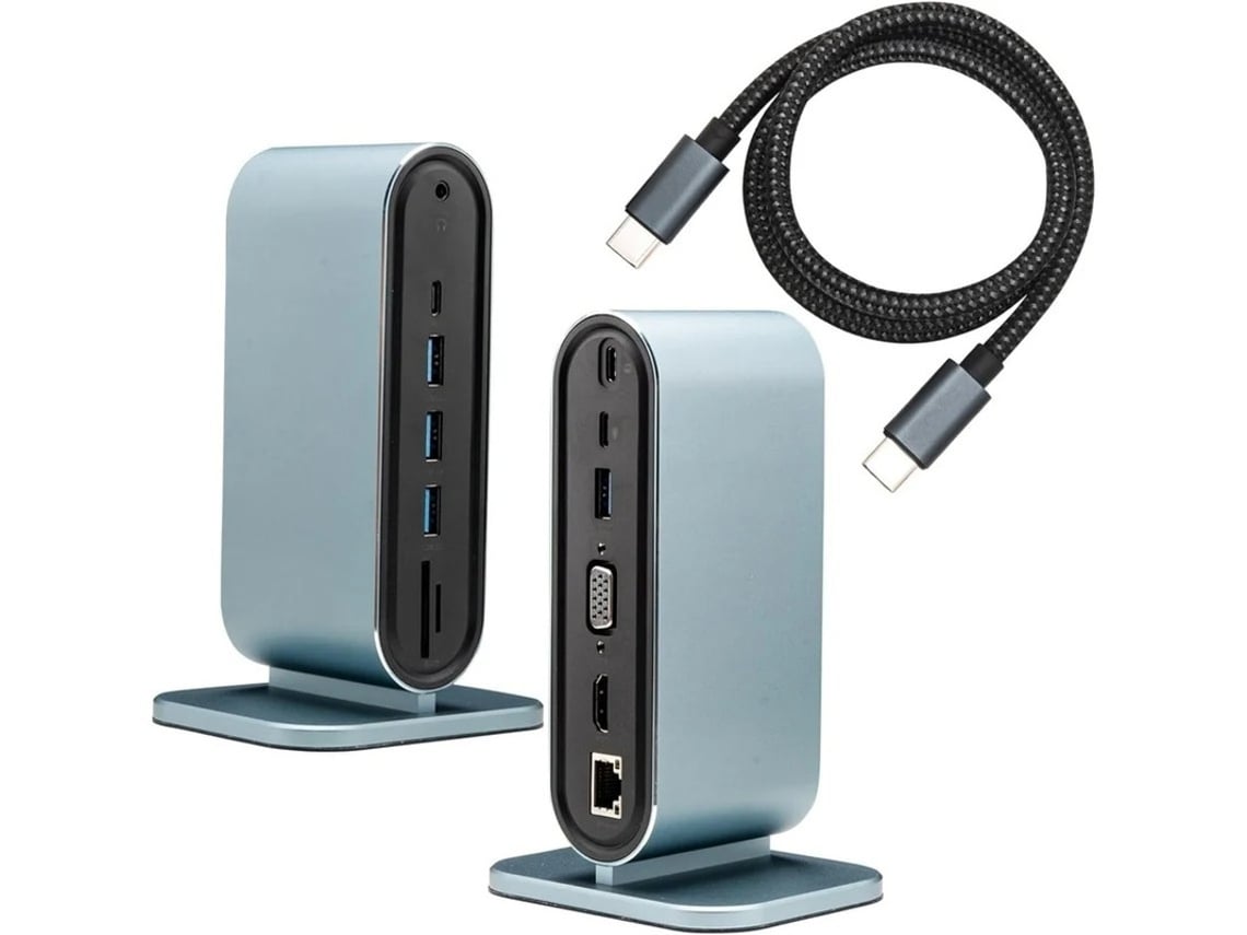 Estación de acoplamiento USB-C Estación de acoplamiento para computadora portátil 12 en 1 con 4K 30Hz VGA USB3.0 4 RJ45 PD 100W Tarjeta SD/TF YIZHOOD