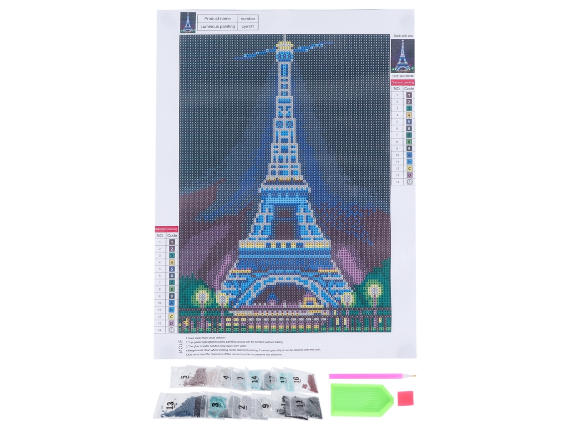 Kit De Pintura De Diamantes Luminosos Diy Con Diseño De Torre Para La Decoración De Paredes Del Hogar.