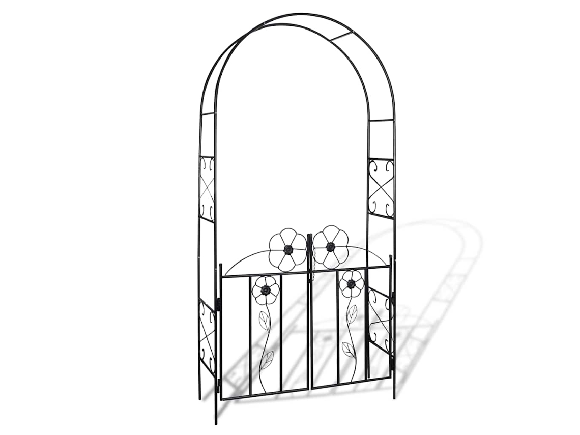 Arco de jardin VIDAXL Negro Hierro (115 x 37 x 230 cm)