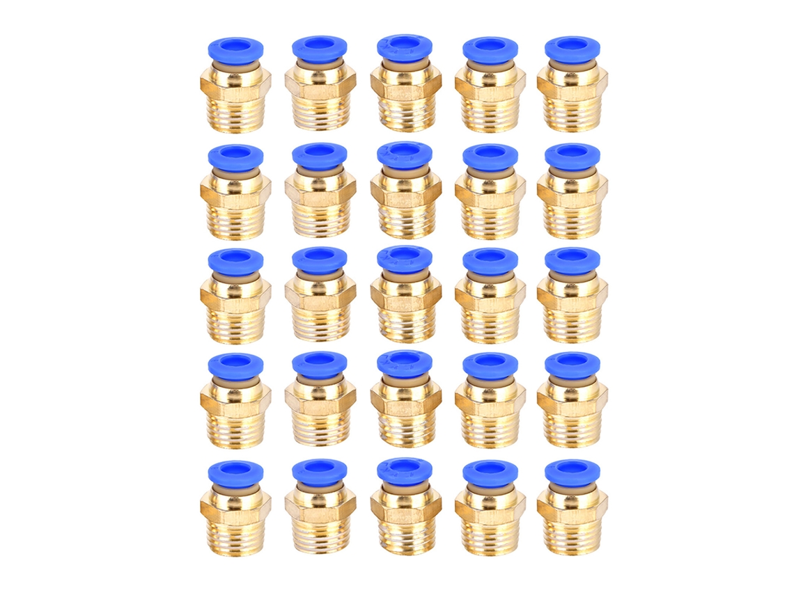 25 Peças Conector Macho Rápido Neumático Adaptador De Conexões Rápidas De Ar Pc6-02 G1/4