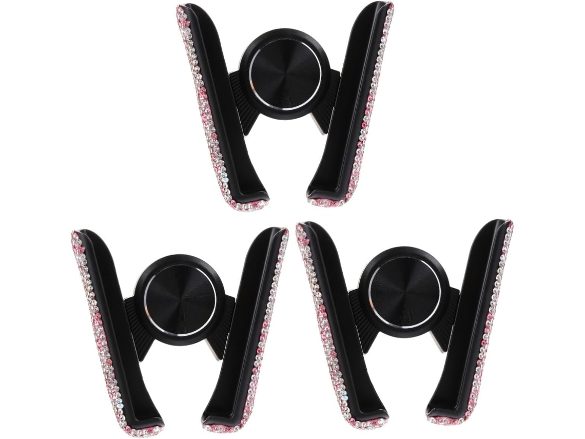 Soporte Para Teléfono De Coche En Forma De V Con Diamantes De Imitación, 3 Piezas
