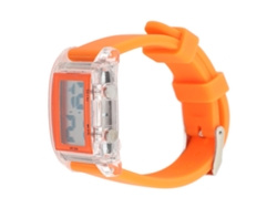 Reloj Deportivo Digital Con Luz El, Resistente Al Agua Hasta 50 M, Correa De Silicona Naranja.