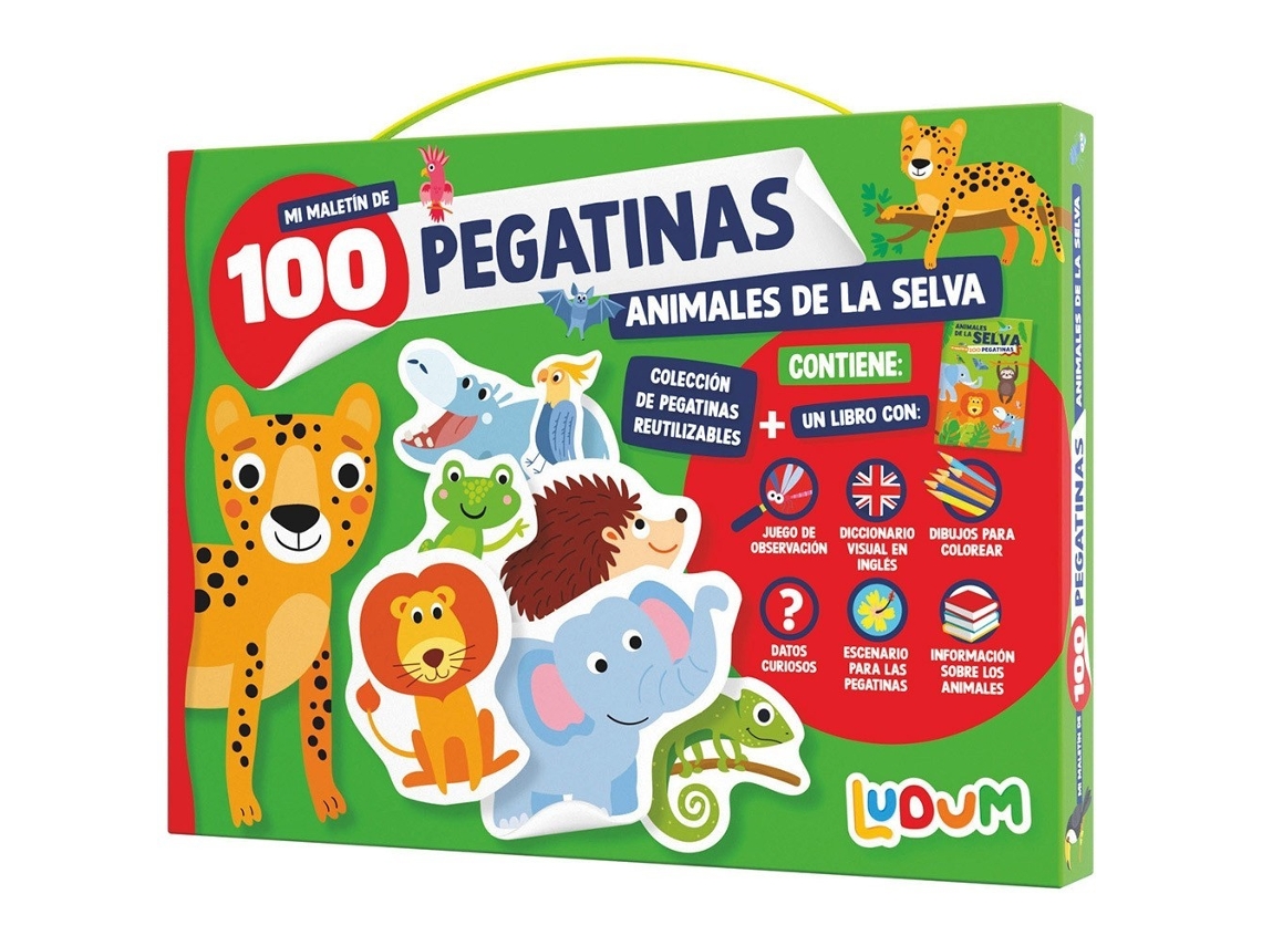 Maletín 100 Pegatinas Animales de La Selva LUDUM