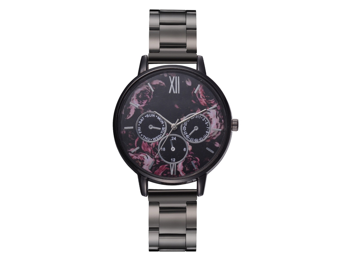 Reloj De Pulsera Fanteeda Business Lady Negro Para Mujer, De Acero Inoxidable Con Movimiento De Cuarzo.