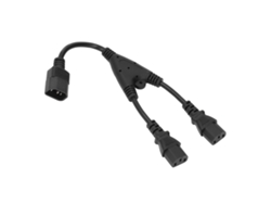 Cable De Alimentación Con Divisor En Y Iec320, Conector Macho C14 A 2 Conectores Hembra C13, 10 A, 250 V, 30 Cm, Pvc, Cobre.