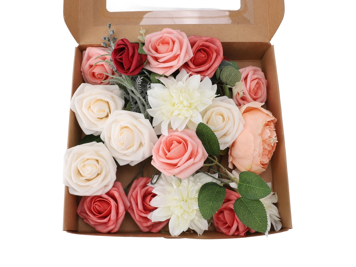 Flor De Rosa Artificial Hecha De Espuma Flexible Y Resistente A La Decoloración Para Ramos De Boda Hechos En Casa.