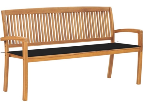 Banco de exterior VIDAXL Negro Teca (159x57.5x90 cm)
