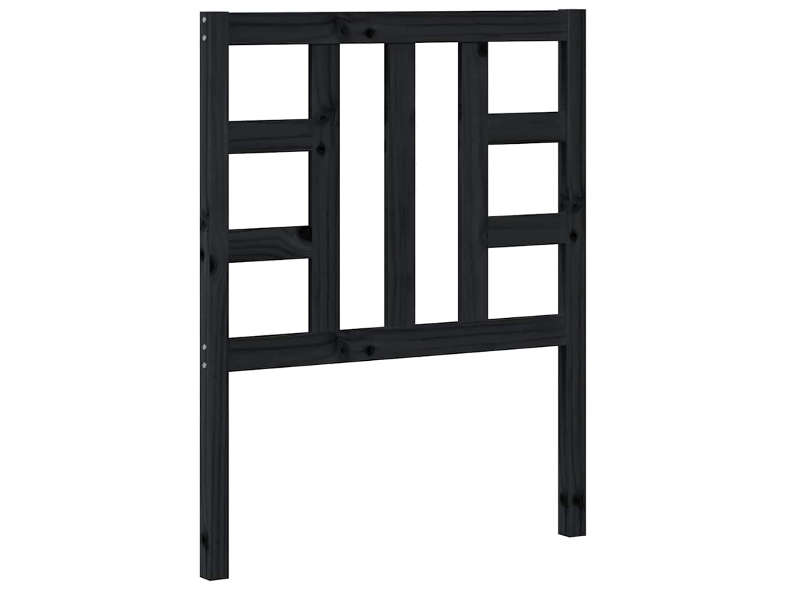 Cabecero de cama 81x4x100 cm Pino macizo Negro MAISON EXCLUSIVE