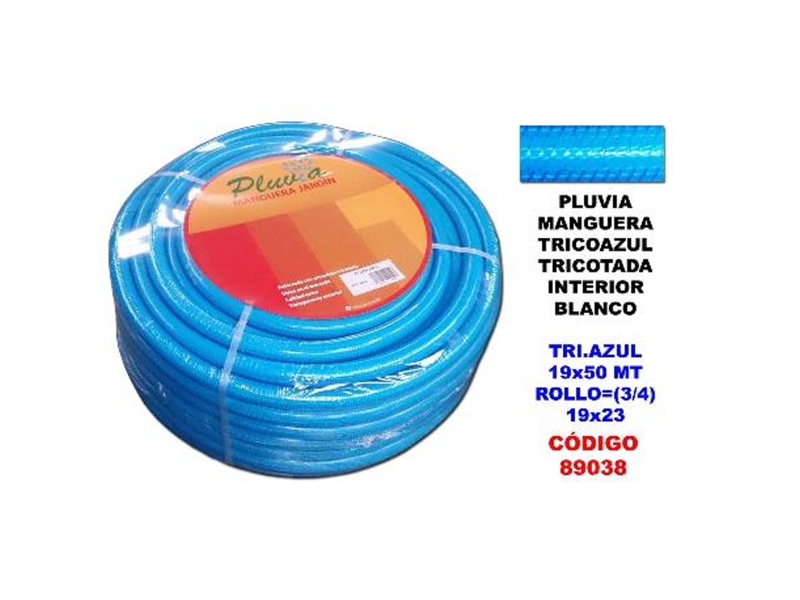 Pluvia manguera tricoazul inter-blanco 19x50 rollo (3-4) 19x23