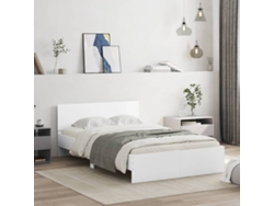 Cama De Matrimonio | Cama Para Adultos | Estructura De Cama Con Cabecero Blanca 120x200 Cm