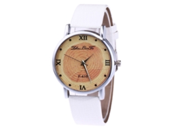 Reloj De Cuarzo Unisex Con Correa De Cuero Pu Zhoulianfa Dial Anular Blanco