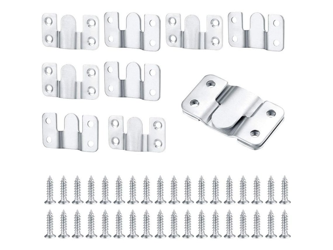 10 Soportes De Pared De Acero Inoxidable, Conectores Para Muebles, Fijaciones Entrelazadas Para Cuadros, Espejos Y Más.