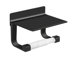 Porta Papel Higiénico Negro De Aluminio Sin Taladrar Montaje En Pared Para Baño Accesorios Baño Mate Resistente A La Corrosión