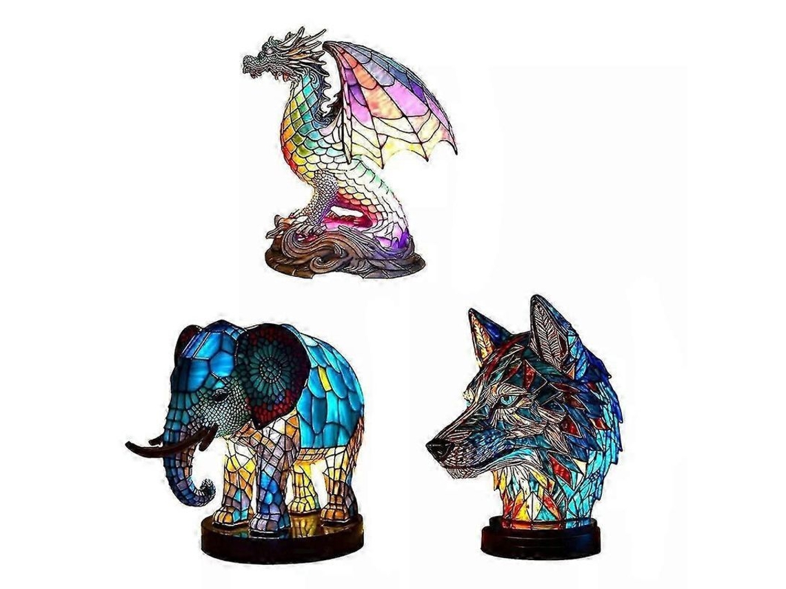 Lámpara De Mesa De Sirena En Cristal Esmerilado, Serie De Animales, Luz Nocturna Retro Para Niños.