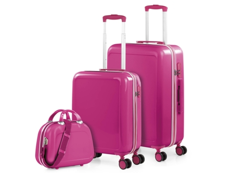 Juego De Maletas Pc ITACA Stickers fucsia (45X68x26 Cm - 63L)