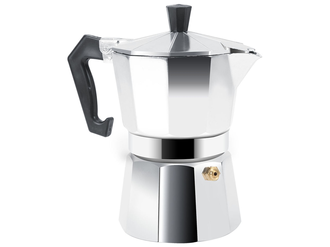 Cafetera italiana Moka Espresso, aluminio plateado, 300 ml, 6 tazas