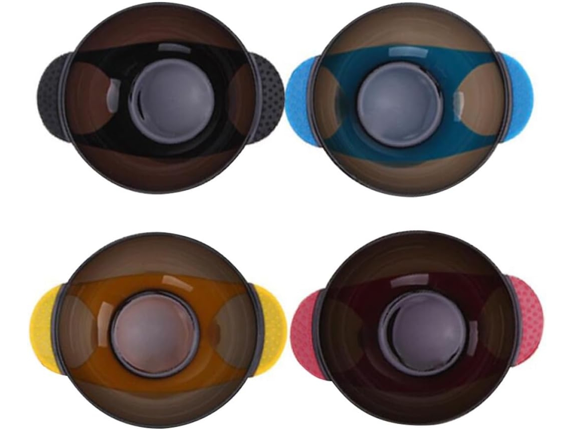 Lote de 4 bolsas con ventosa antidérmicas para coloración del cabello, en silicona reutilizable.