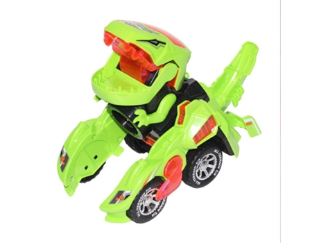Dinosaurio de Coche Led Automático, Juguete de Transformación Verde