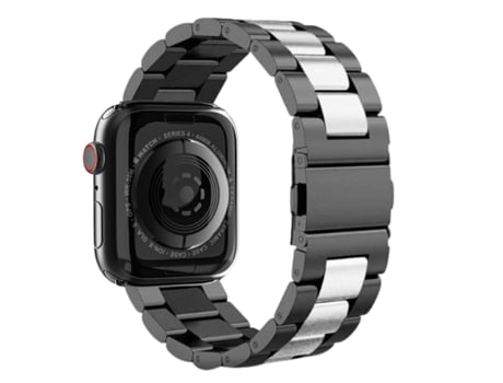 Correa Acero para Apple Watch Series 7 41mm Negro y Prata