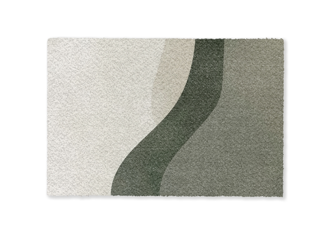 Felpudo Japandi - Verde - Abstracto - Moderno 60x40