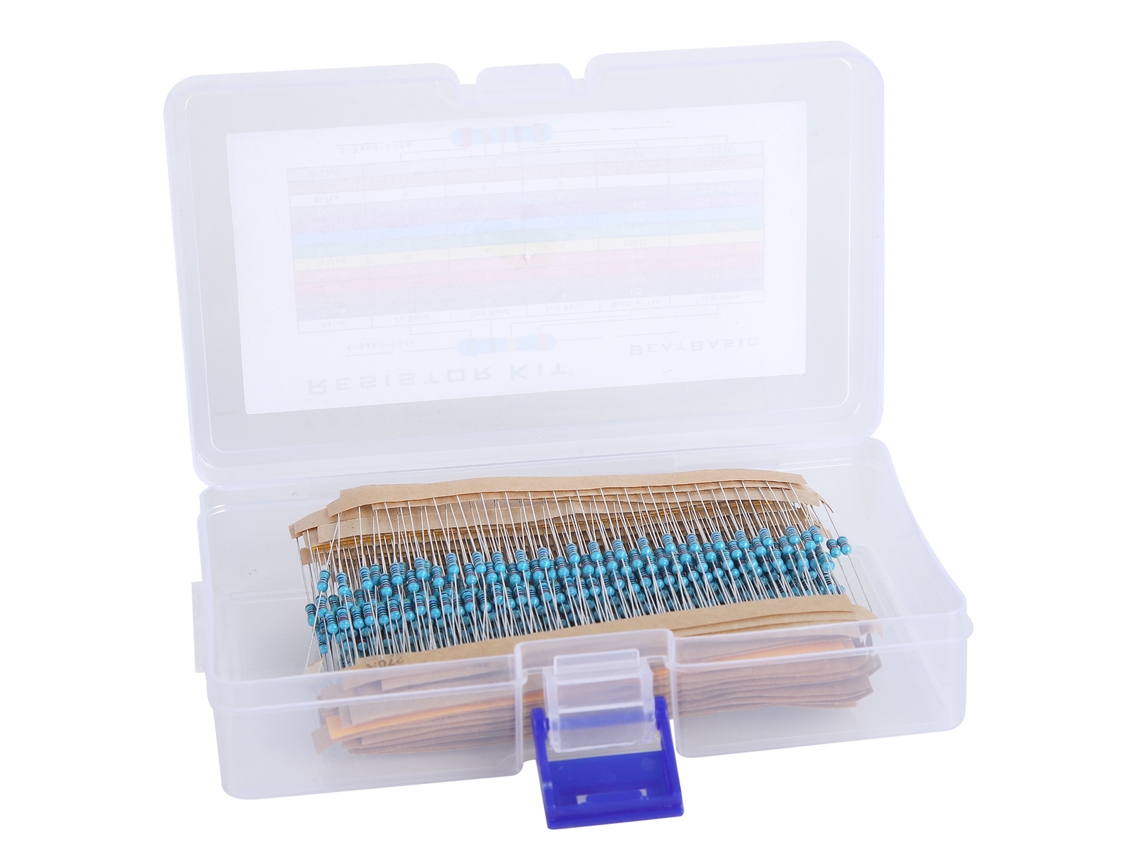 Kit Velora 2026 de resistencias de película metálica de alta precisión, impermeables y resistentes a la humedad, 600 unidades.