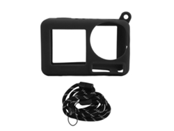 Cubierta Protectora Para Cámara De Acción Con Cordón Anti-pérdida Funda De Silicona Anti-rasguños Para Action 5 Pro Negro