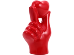 Escultura De Mano De Resina Roja, Con Forma De Corazón, Figura Decorativa Romántica Para La Sala De Estar.