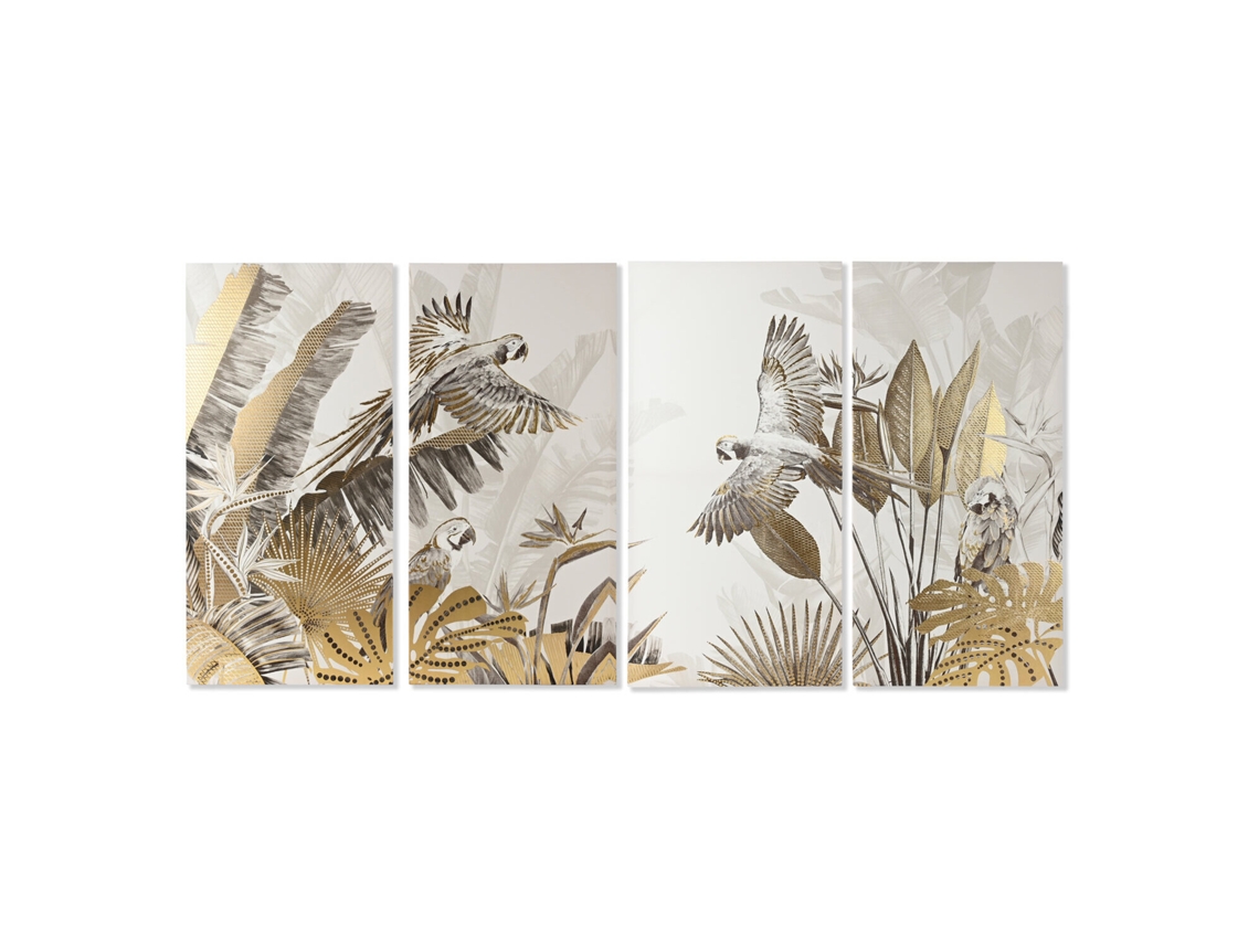 Set 4 Cuadro Lienzo Ps Tropical 280x4x140cm