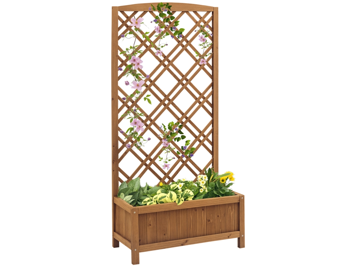 Enrejado de madera para plantas 60x30x122,5 cm Terraza de jardín natural