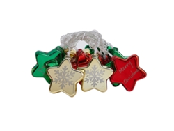 Guirnalda De Luces Navideñas Decorativas, Creativa, Plástico, Con Forma Estrella, A Pilas, Para Esca